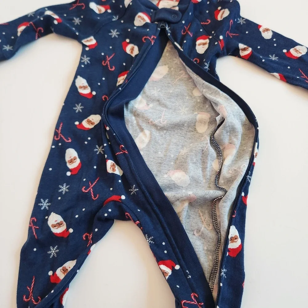 Baby Sleep N Play Pajamas Christmas‎ Santa Candy Cane Snowflake 3M-6M NWT